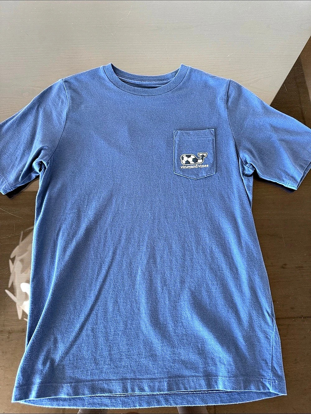 vineyard vines Soccer Ball Whale Pocket Tee Men's Blue Tee Medium